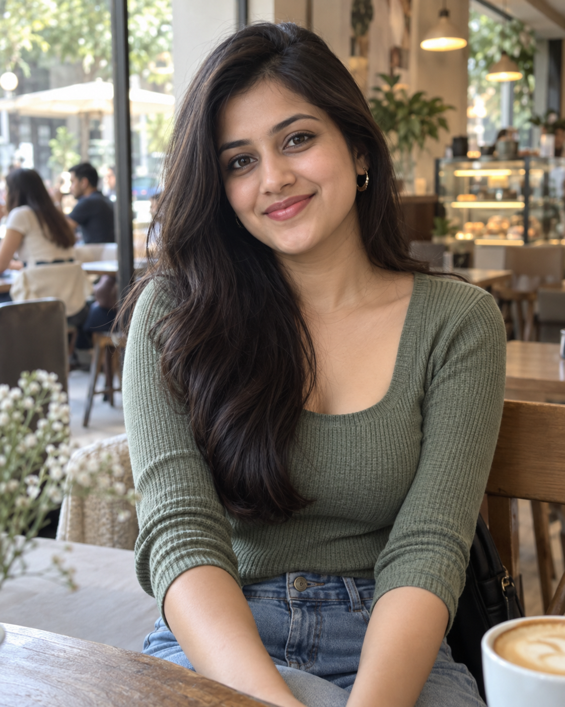 Sample profile portrait of Meera, 24